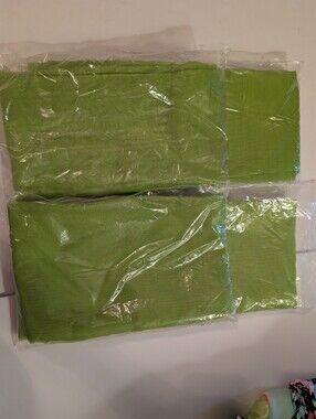 Light Green Textured Sheer Fabric Panels - Set of 4 84x55